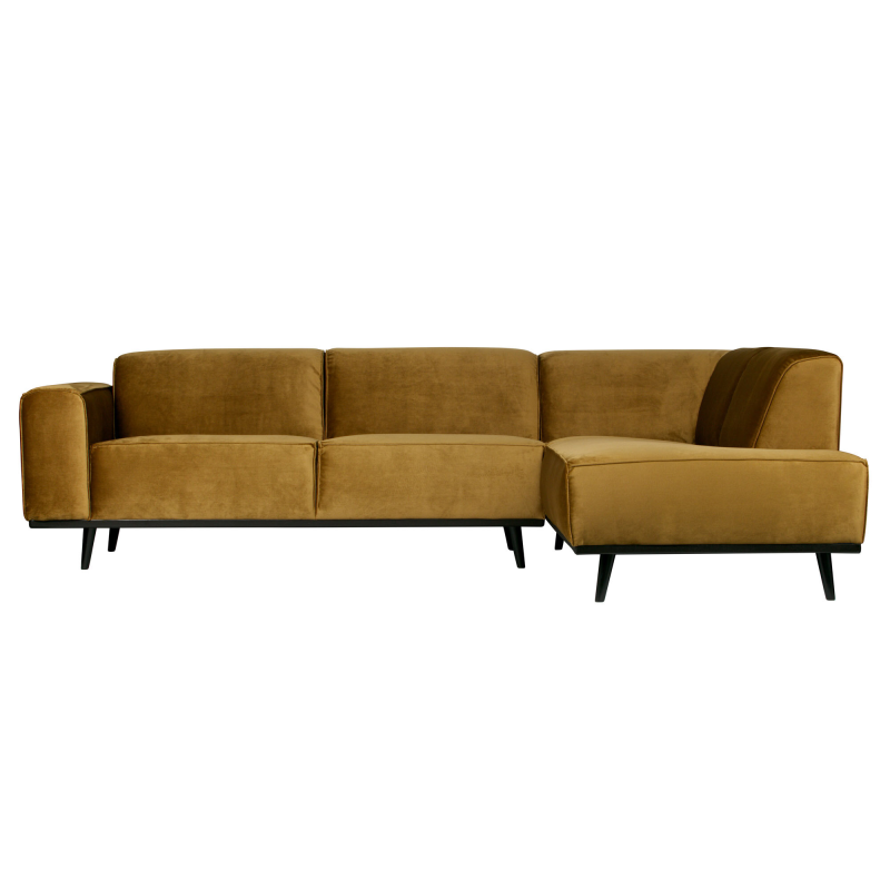 Statement Hjørnesofa Højrevendt Velour Honey Yellow