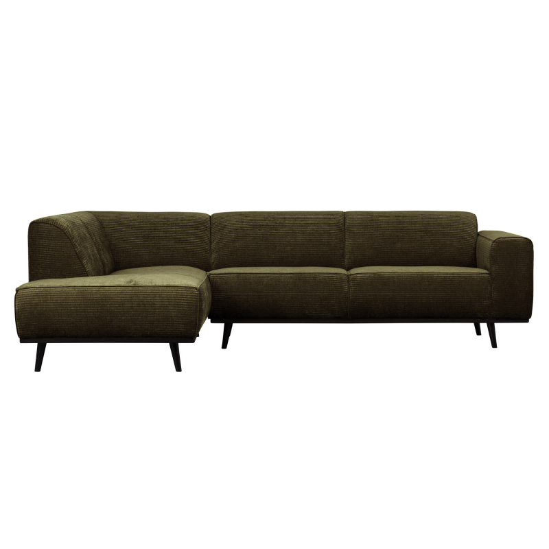 Statement Hjørnesofa Venstrevendt Flat Rib Warm Green