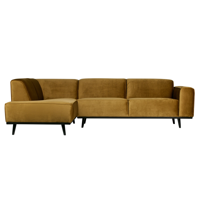 Statement Hjørnesofa Venstrevendt Velour Honey Yellow
