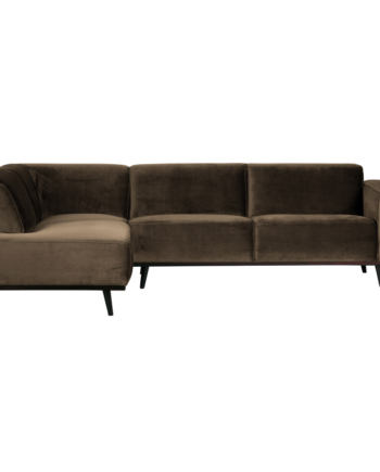 Statement Hjørnesofa Venstrevendt Velour Taupe