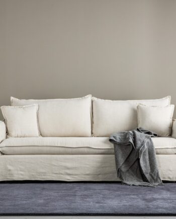 Stella Sofa Personers Med Stof Beige Bomuld