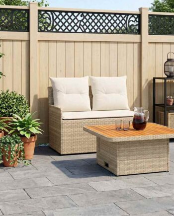 Stk Havearmstøtte Sofa Med Løftbart Bord Rattan