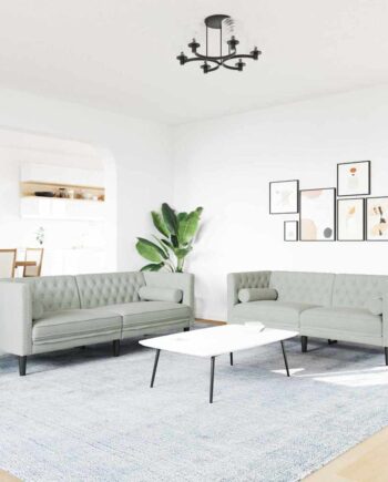 Stue Sofa Dele 194 Fløjl Lysegrå