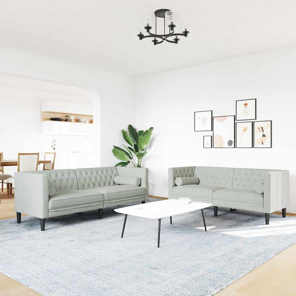 Stue Sofa Dele 194 Fløjl Lysegrå