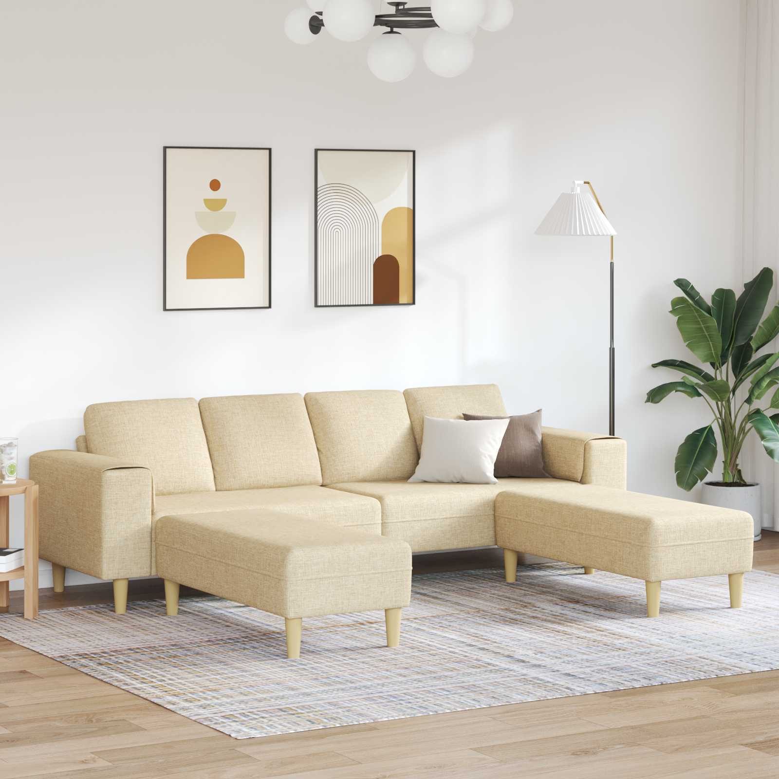 Stue Sofa Stk Polyester Creme