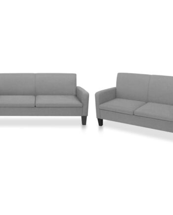Todelt Sofasæt Lysegråt Stof Personers Sofa