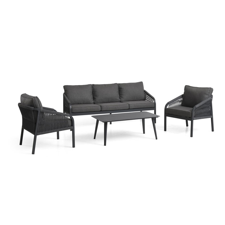 Topper Lounge Sæt Inkl Hynder Anthracite Sofa  Stole  Bord