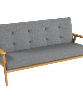 Tre Personers Polstret Sofa Gummitræ 154 Grå