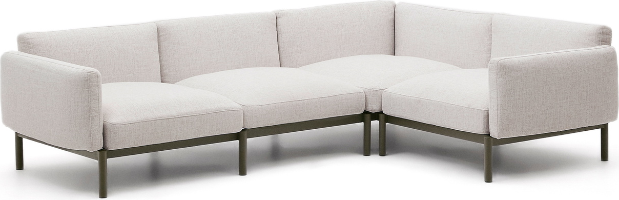 Udendørs Hjørnesofa Kave Home Sorells Sæders Aluminium Loungemøbel Grøn