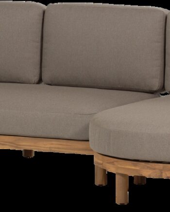 Udendørs Hjørnesofa Lounge Woood Collection Akacietræ Med Sand Polstring Vejrbestandig Højrevendt 300x100x83