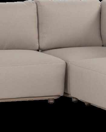 Udendørs Hjørnesofa Loungesæt Woood Collection 269 269 Naturlig Metal Polyester Reb Udendørsstof