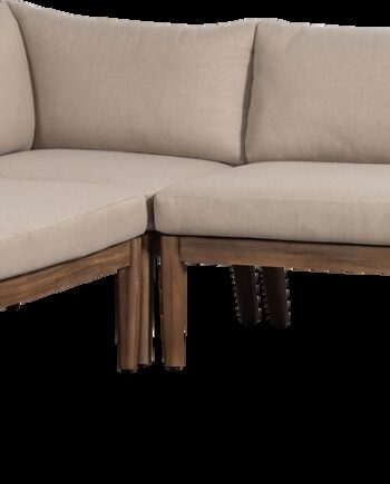 Udendørs Hjørnesofa Woood Collection Loungesæt Akacietræ 227x227 Sand Hynder Fsc