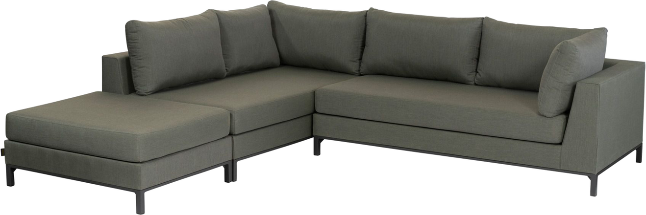 Udendørs Hjørnesofa Woood Sicili Elementers Loungesæt Grøn Venstrevendt H60 B246 D262 Aluminium Nova Outdoor