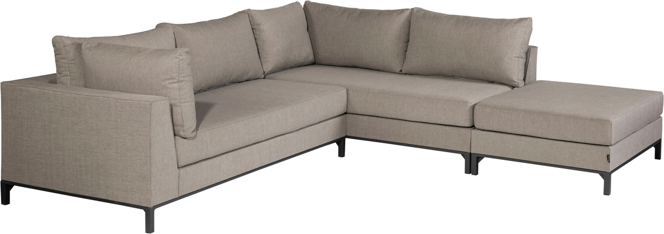 Udendørs Hjørnesofa Woood Sicili Venstrevendt Taupe Loungesæt H60xb262xd246