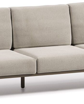 Udendørs Personers Sofa Kave Home Comova Gråt Crevin Stof Med Aluminiumsramme H85 B225 D85