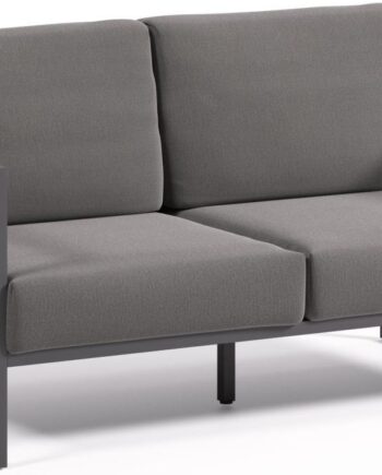 Udendørs Personers Sofa Kave Home Comova Sort Aluminium Med Aftagelige Hynder Genanvendt Crevin Stof