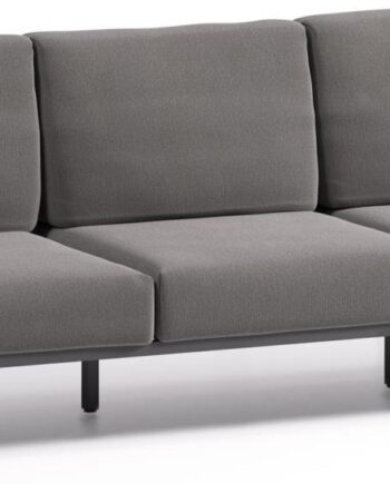Udendørs Personers Sofa Kave Home Comova Sort Aluminium Vejrbestandig Nordisk Loungesofa Med Oeko Tex Crevin Stof