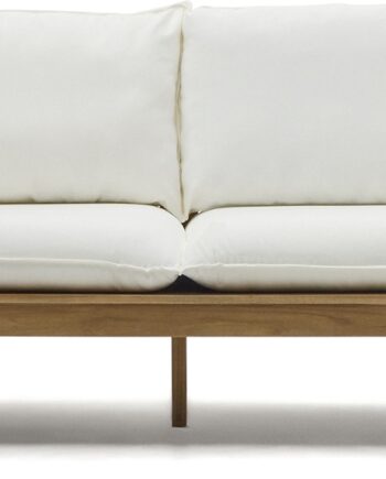 Udendørs Personers Sofa Kave Home Forcanera Massivt Teak Med Hvid Hynde