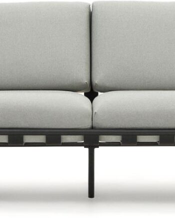 Udendørs Personers Sofa Kave Home Joncols Grå Nordisk Design Aluminium Med Aftagelige Puder