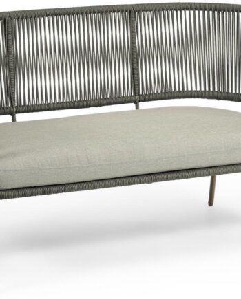 Udendørs Personers Sofa Kave Home Nadin Stål   Håndflettet Reb Grøn L135 B65 H80