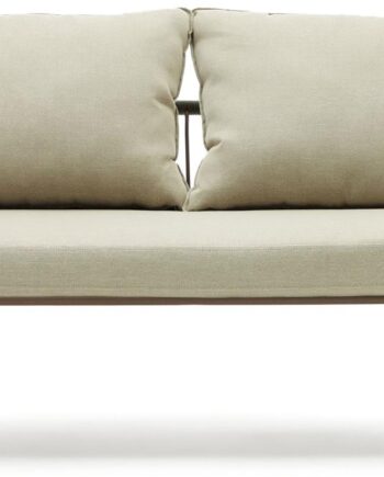 Udendørs Personers Sofa Kave Home Salguer Galvaniseret Stål Med Snore Detaljer Puder Brun Beige Grøn