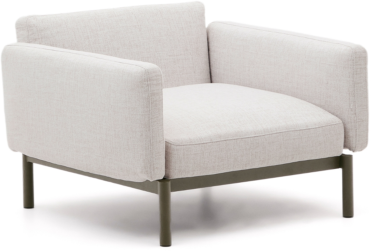 Udendørs Personers Sofa Kave Home Sorells Beige Aluminium Loungesofa 73x113x115