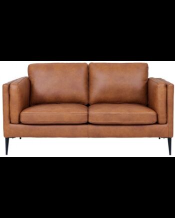 Vale Personers Sofa Metal ægte Læder B157 Sort Cognac