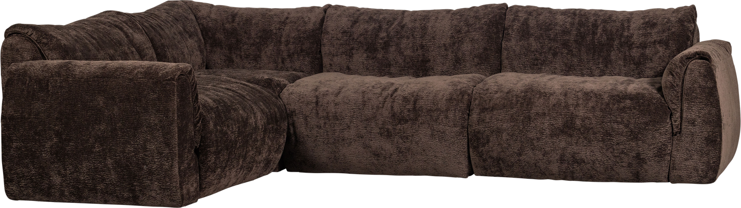 Venstrevendt Hjørnesofa Woood Baggy 301x210 Mørkebrun Drew Chenille Polyester Martindale 100 000