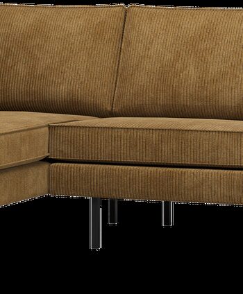 Venstrevendt Hjørnesofa Woood Rodeo Loungesofa Honninggul Ribstof 266x213x85 Fast Siddekomfort Ben