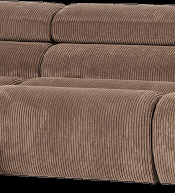 Venstrevendt Loungemodul Woood Novi Taupe Ribstof 300x173 Chaiselong Justerbar Nakkestøtte