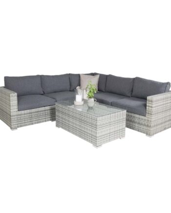 Venture Design Amazon Modul Sofa Havesæt   Grå Hynder Grå Rattan Aluminium