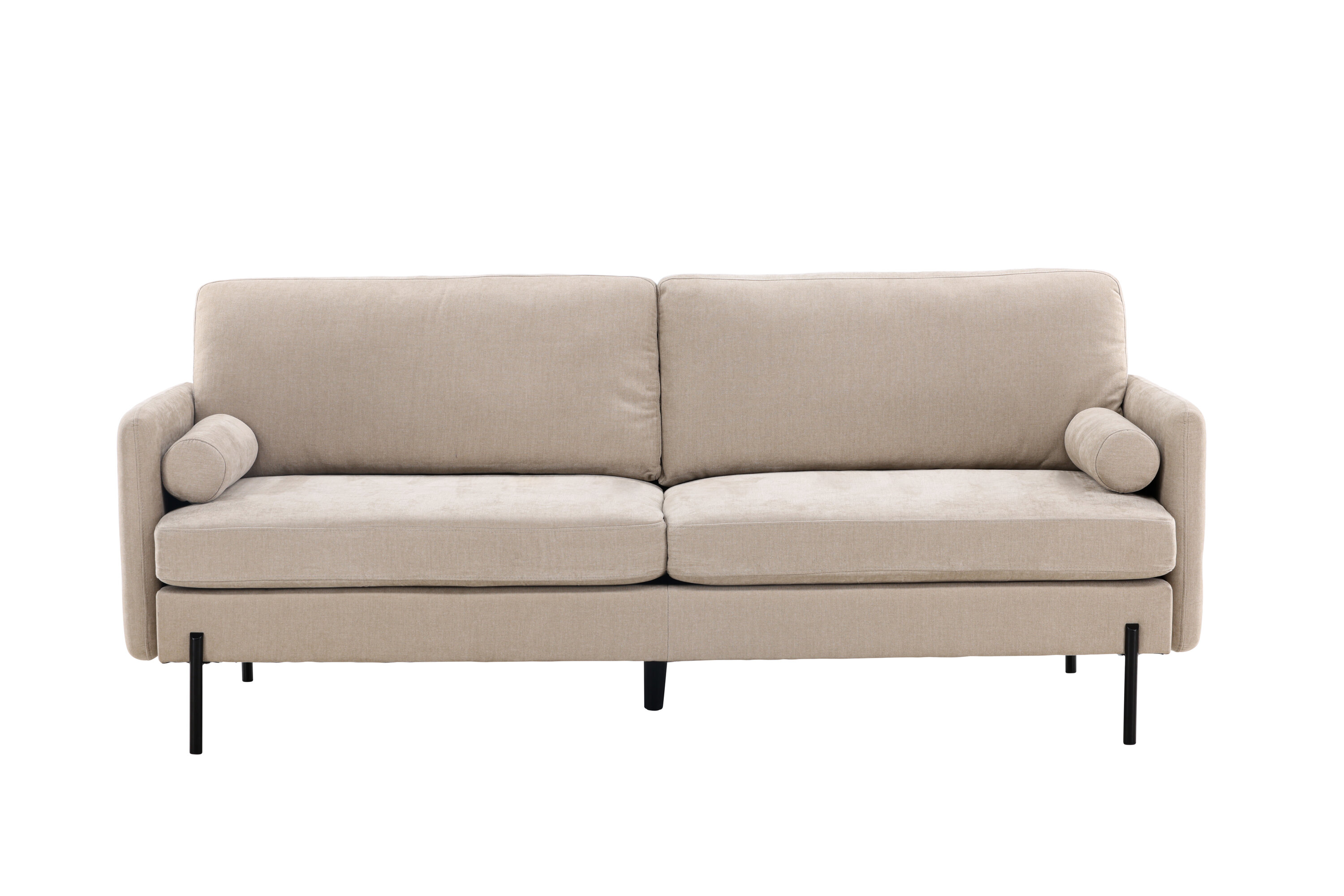 Venture Design Antibes Pers Sofa Beige Velourstof Metal