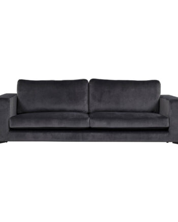 Venture Design Bolero Pers Sofa Mørkegrå Velour Sort Metal