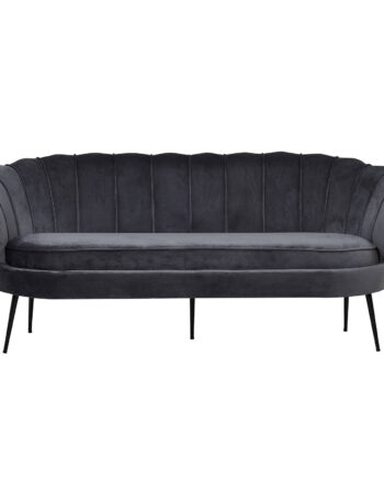 Venture Design Calais Personers Sofa Mørkegrå Velour Sort Metal