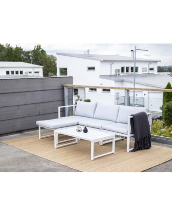 Venture Design Salvador Sofa Havesæt Hynder Bord Grå Polyester Hvid Aluminium