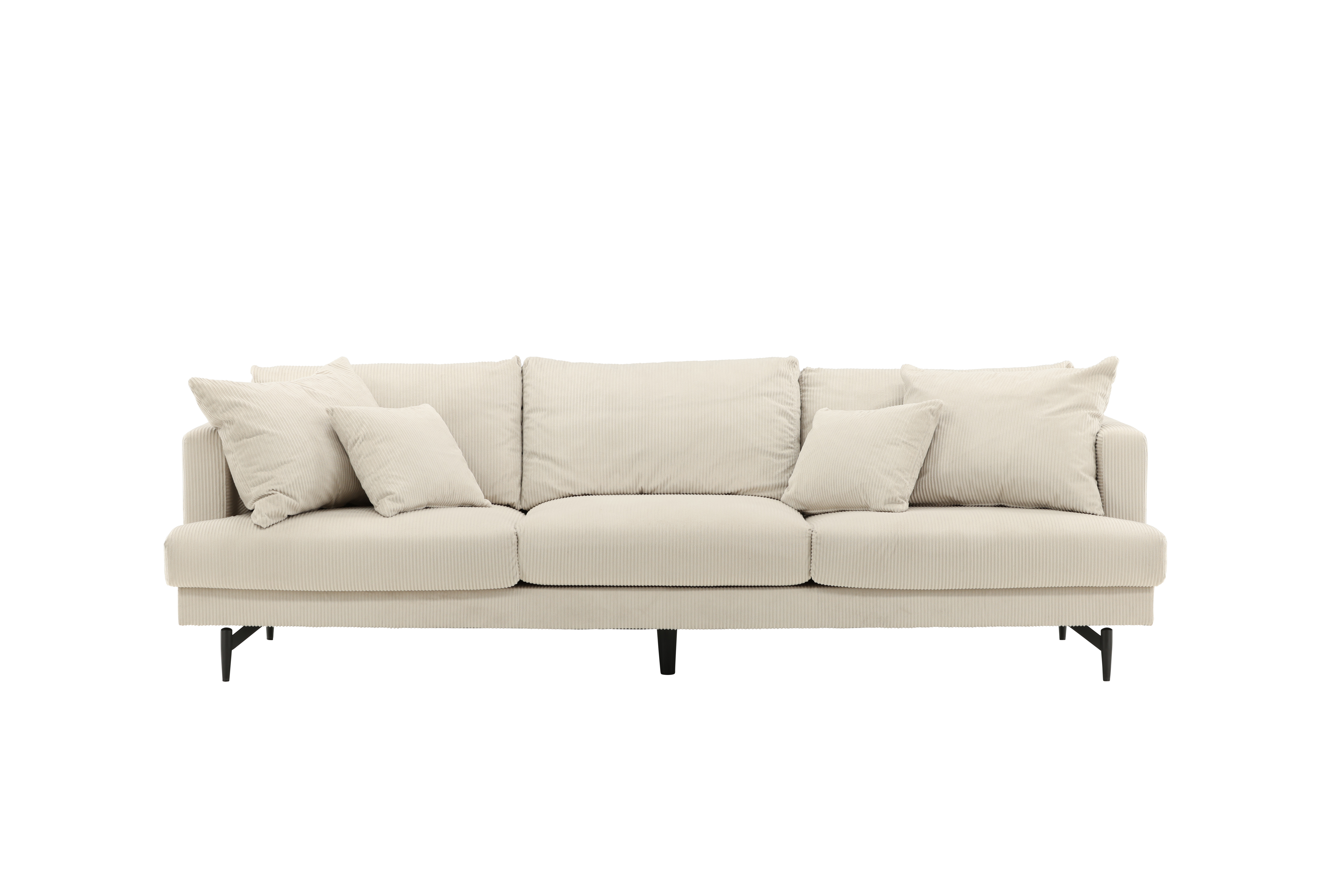 Venture Design Sofia Pers Sofa Beige Fløjl Sort Stål
