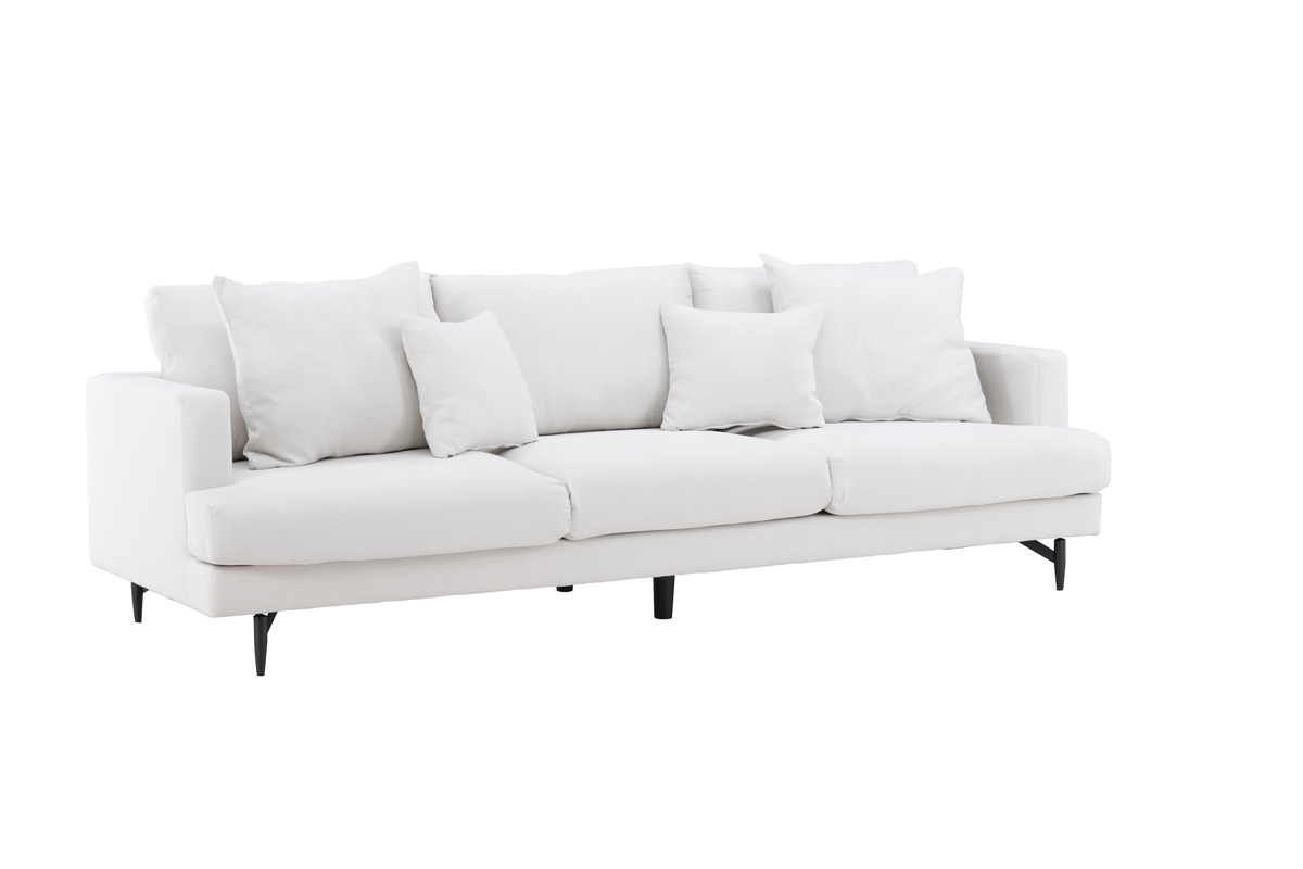 Venture Design Sofia Pers Sofa Beige Polyester Sort Stål