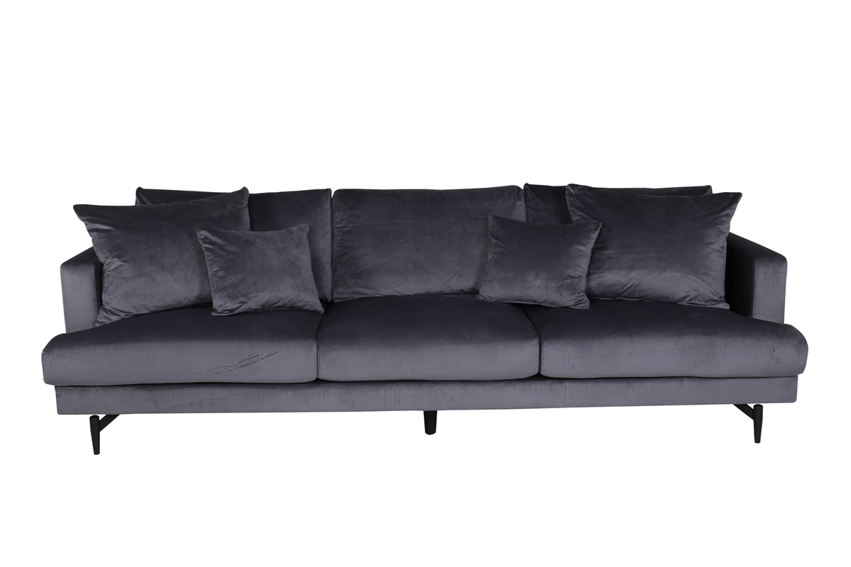 Venture Design Sofia Pers Sofa Mørkegrå Fløjl Sort Stål