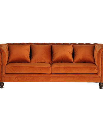 Venture Design Velvet Pers Sofa Orange Velour Træ