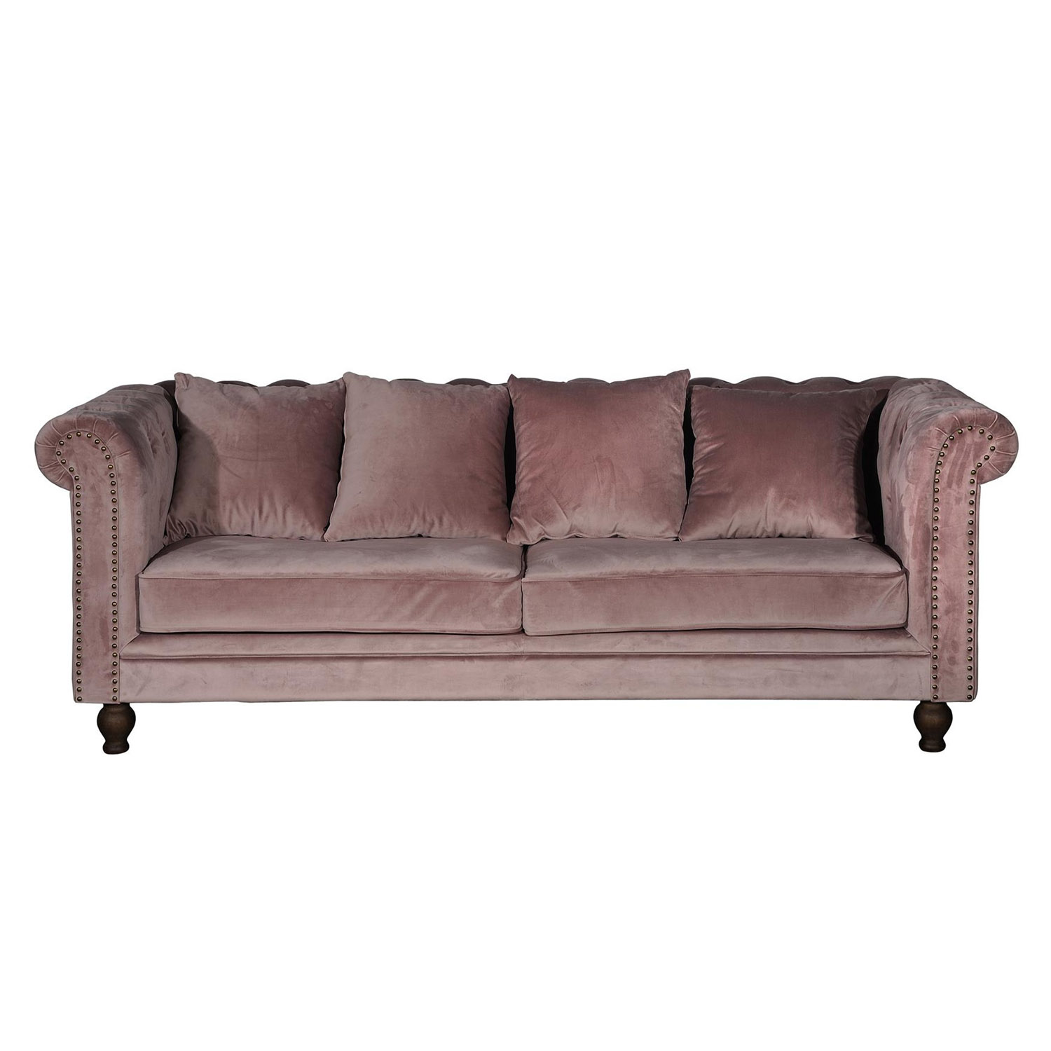 Venture Design Velvet Pers Sofa Rosa Velour Træ