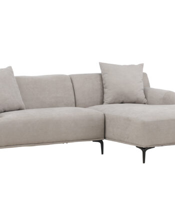 Venture Design Viskan Sofa Chaiselong Lysegrå Polyester Mat Sort Metal