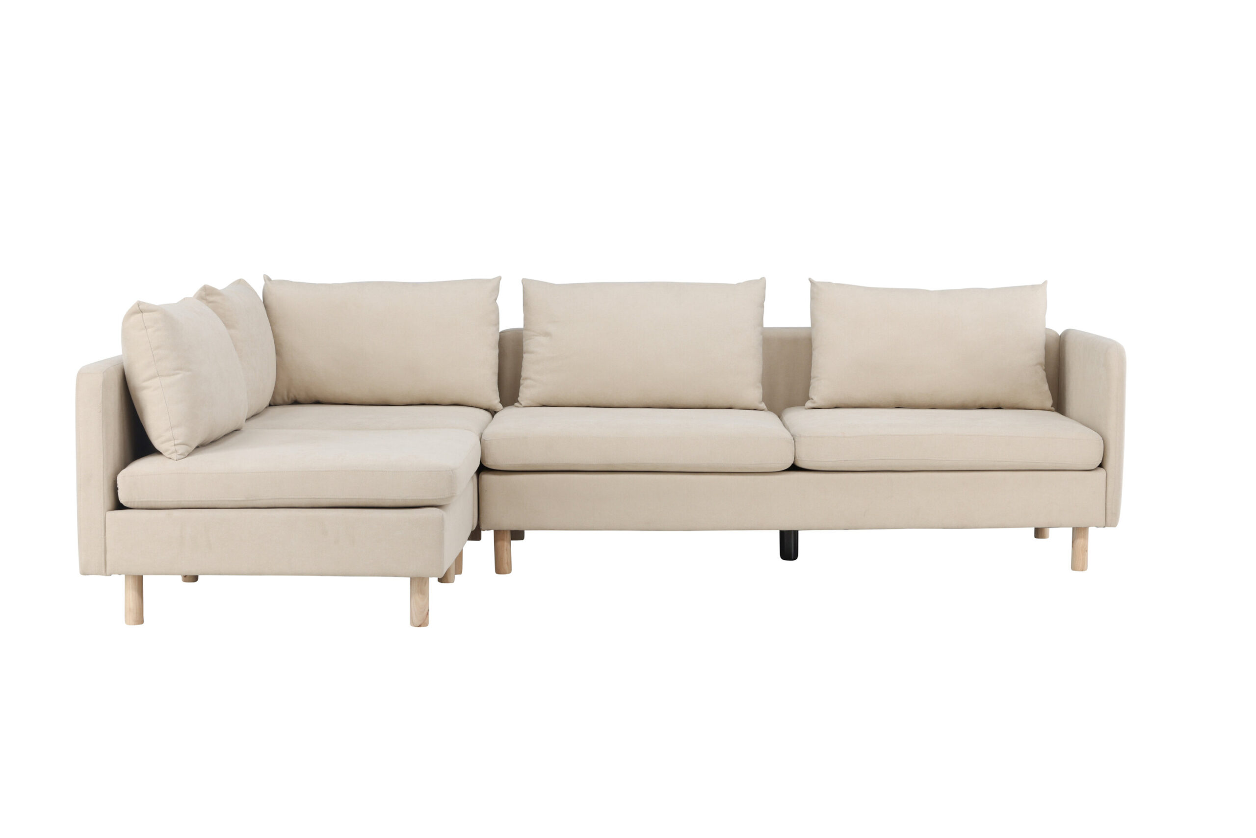 Venture Design Zero Hjørnesofa Beige Polyester Natur Gummitræ
