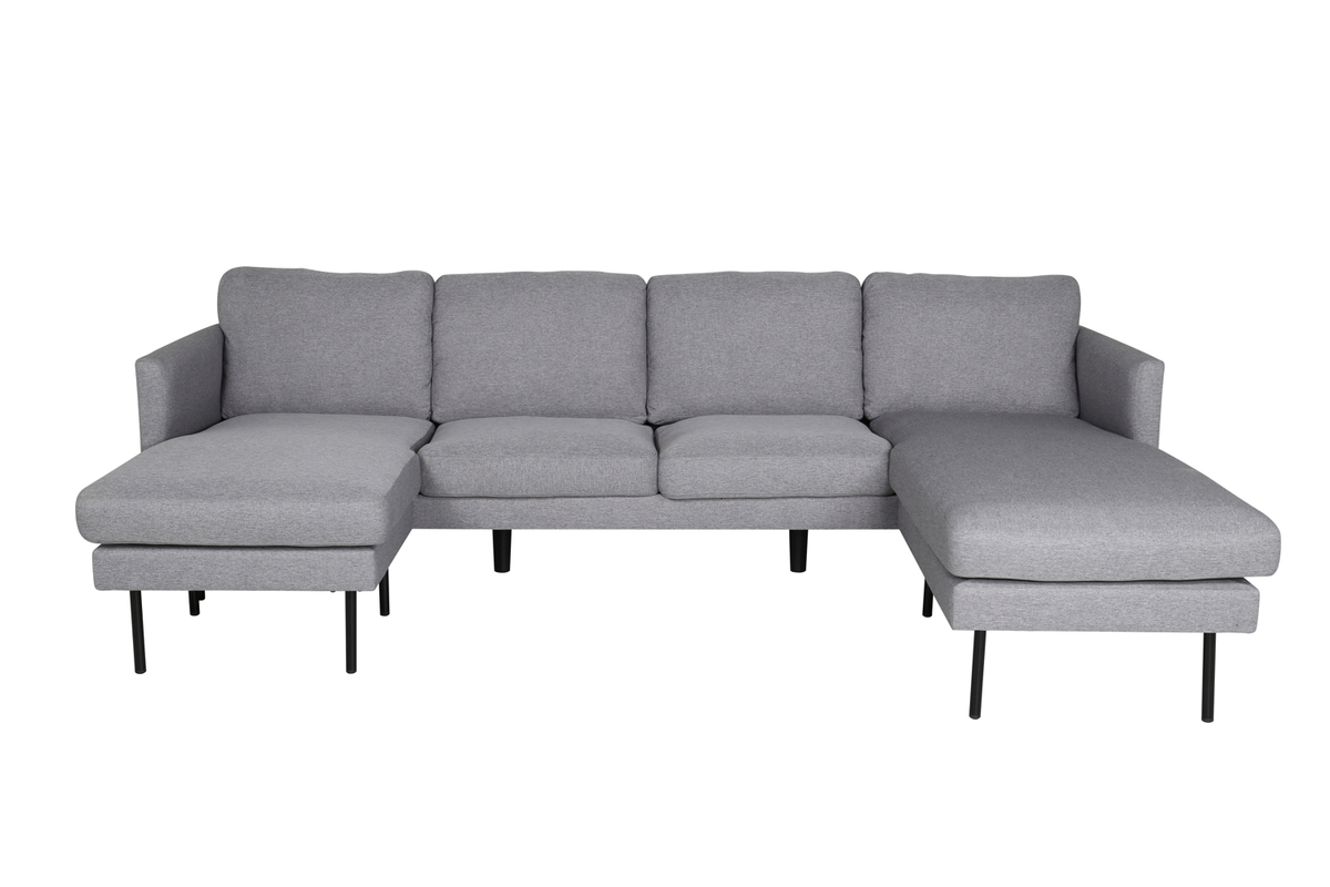 Venture Design Zoom Sofa Grå Polyester Sort Stål