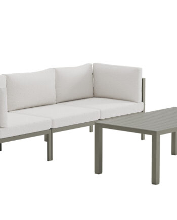 Venture Home Copacabana Havesofasæt Bord Sofa Hvid Boucl Hynder Brun Aluminium