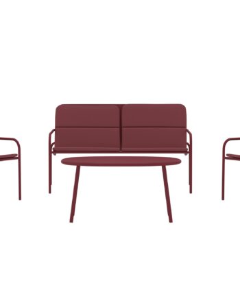 Venture Home Fourni Havesofasæt Bord Sofa Stole Bordeaux Hynder Bordeaux Stål