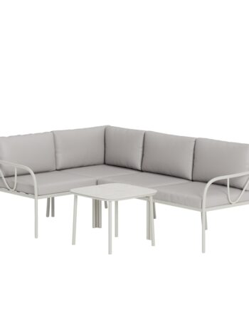 Venture Home Hydra Udendørs Hjørnesofasæt Bord Sofa Beige Hynder Grå Stål