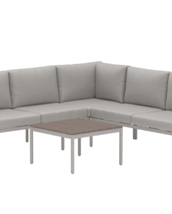 Venture Home Kos Udendørs Hjørnesofasæt Bord Sofa Beige Hynder Beige Polywood Aluminium