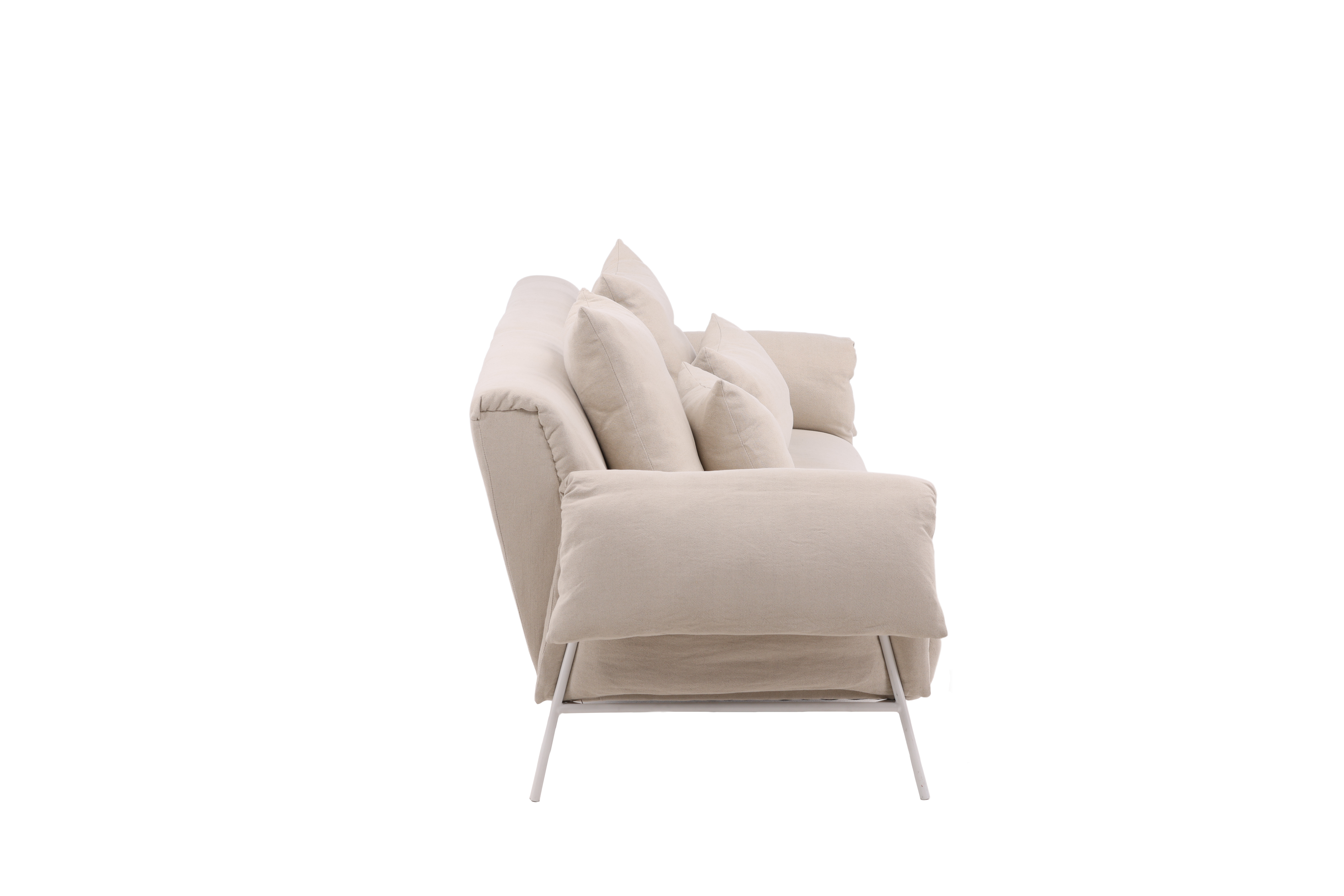 Vind Collection Cker Sofa Hvid Stof Linned