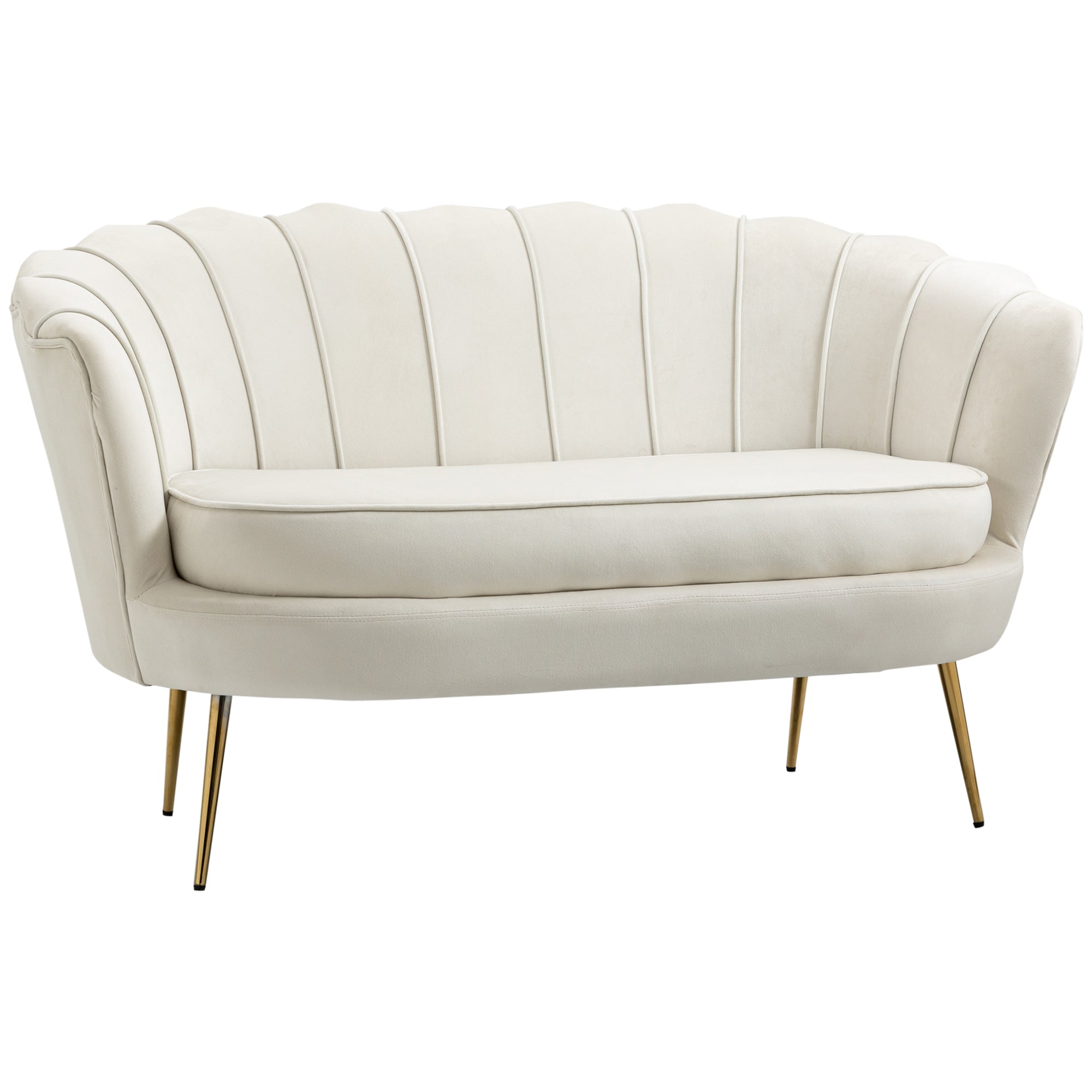 Vintage Personers Sofa Polstrede Møbler Fløjlslook Til 150 Creme Guld