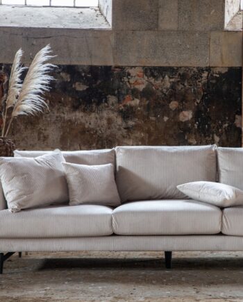 Warden Sofa Personers Beige Polyester Fløjl